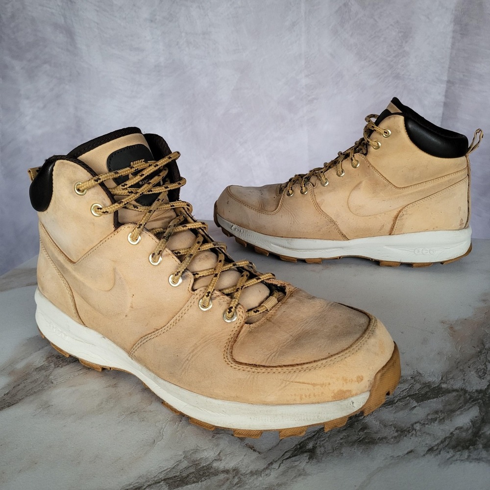Nike Manoa Boots Mens Size 13 Beige Nubuck Combat Boots 454350-700 Padded Lined